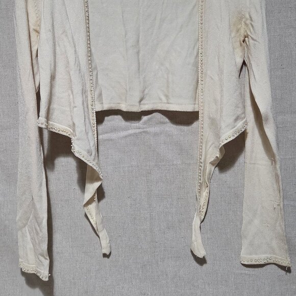 Cejon Accessories Inc. Small beige Knit Sweater Shrug Jacket with sequin beaded - Picture 2 of 8